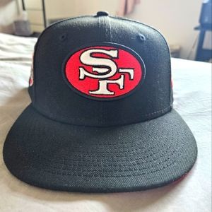 SF 49ers Red and Black Fitted Cap